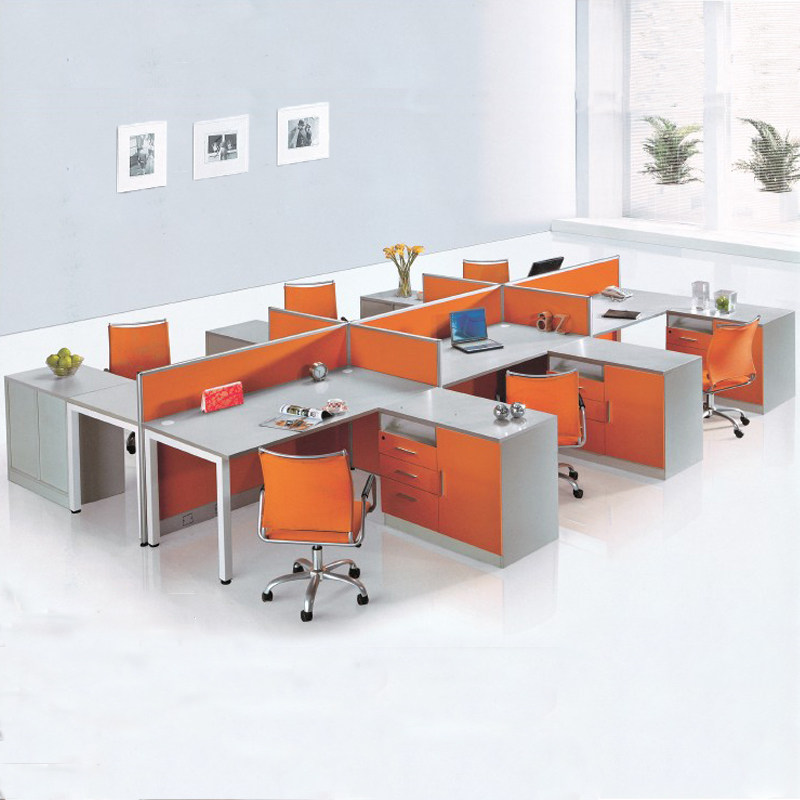 Foshan office furniture employee desk chair combined screen desk 4 four persons desk staff desk Guangdong