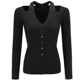 Áo len cardigan nữ 2018 đầu xuân đan áo khoác nữ dài tay áo sơ mi mỏng Áo khoác đen áo len lông thỏ Cardigan