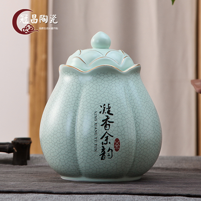 The Crown chang jingdezhen domestic ceramic tea pot large POTS sealed POTS lotus flower pot 1 catty paint process
