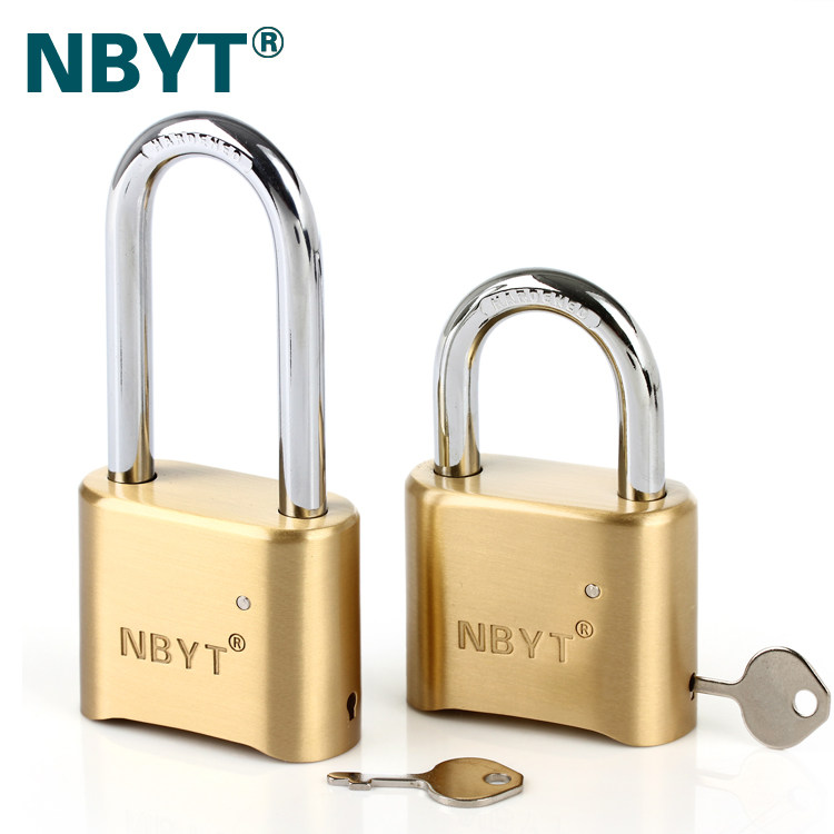 NBYT lengthened large number four brass coded lock anti-prying iron door wagon Millock compartment padlock
