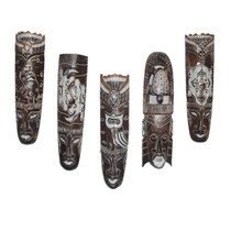 Imported facial mask decoration three-dimensional solid wood carved wall pendant retro bar wall decoration creative home accessories