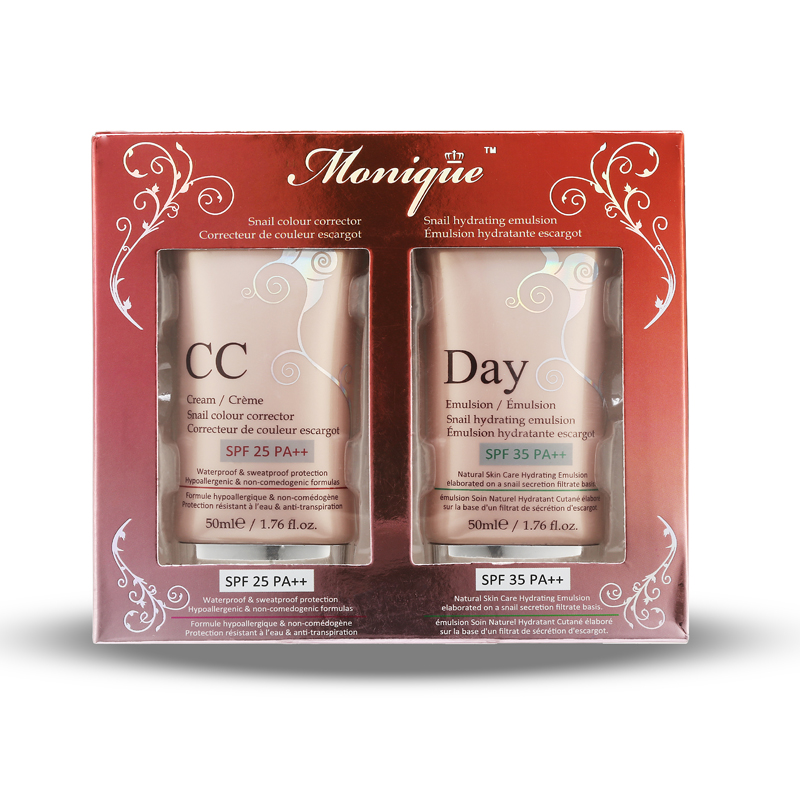 monique/梦特儿 蜗牛萃取精华防晒CC底霜50ml及防晒乳液50ml套装