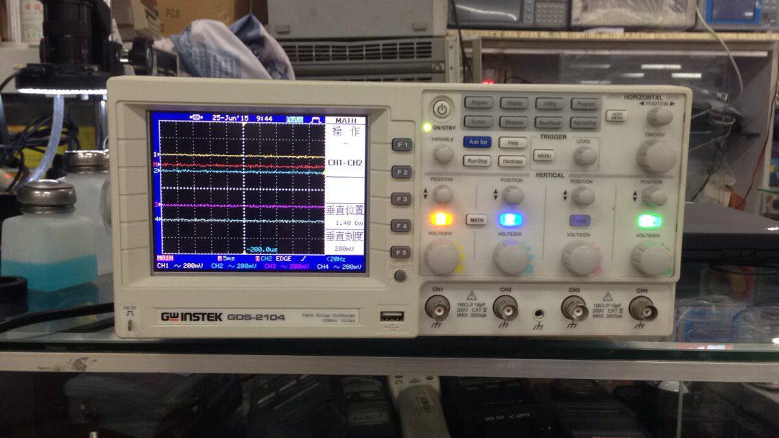 Used 90% NEW Taiwan GW INSTEK GDS-2104 DIGITAL STORAGE OSCILLOSCOPE 100MHZ 4 CHANNELS