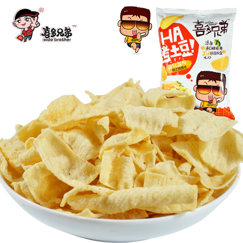 【天猫超市】喜多兄弟烤土豆片70g  韩式烧烤味 休闲零食