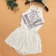 Thái Tide thương hiệu ngày lễ khí chất Slim eo cao quây treo cổ thêu jumpsuit quần short nữ quần đùi nữ đẹp Quần short