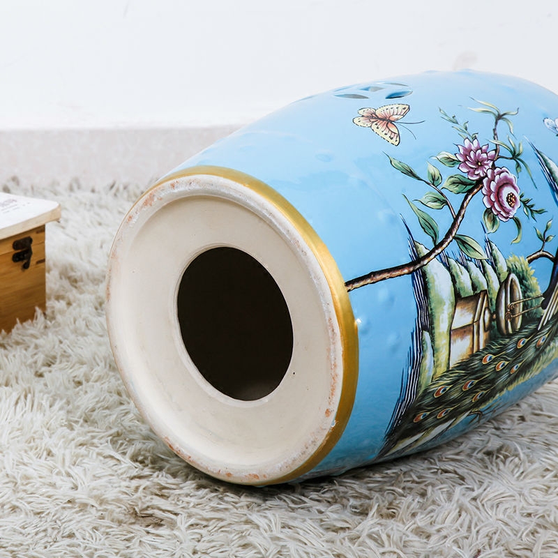 Modern Chinese rural wind ceramic drum who dressing change shoe who pier embroidered pier decorated living room furniture furnishing articles