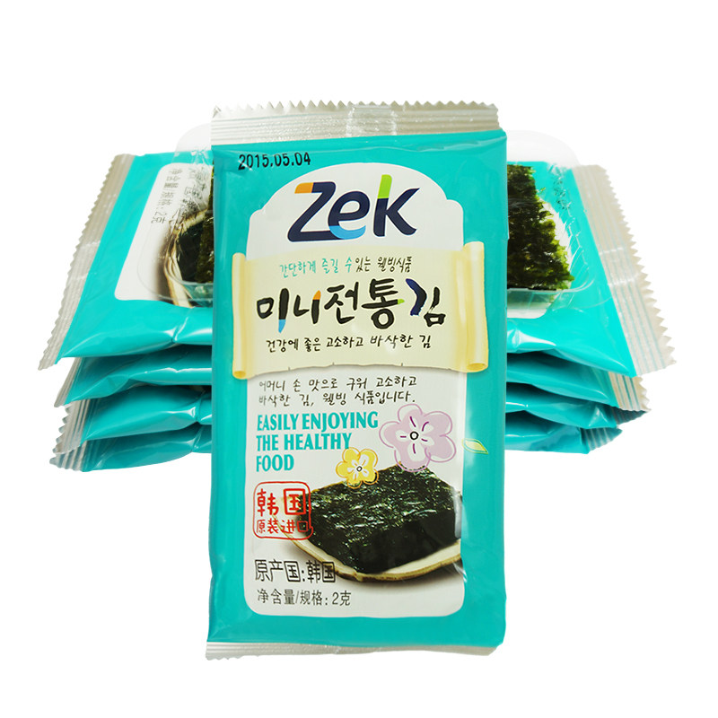 【天猫超市】韩国进口 海苔 ZEK迷你传统海苔2g/袋 零食