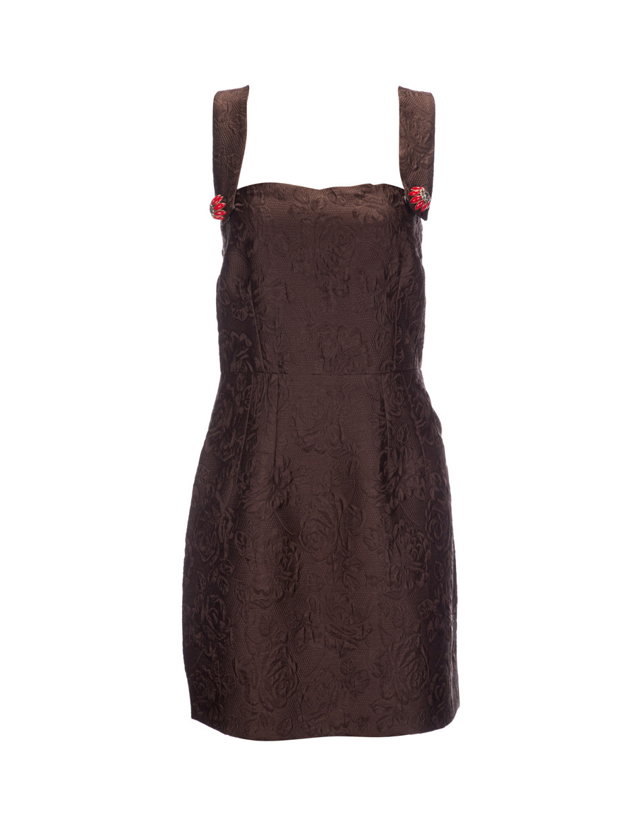 Dolce&Gabbana 酒红色提花轻礼服