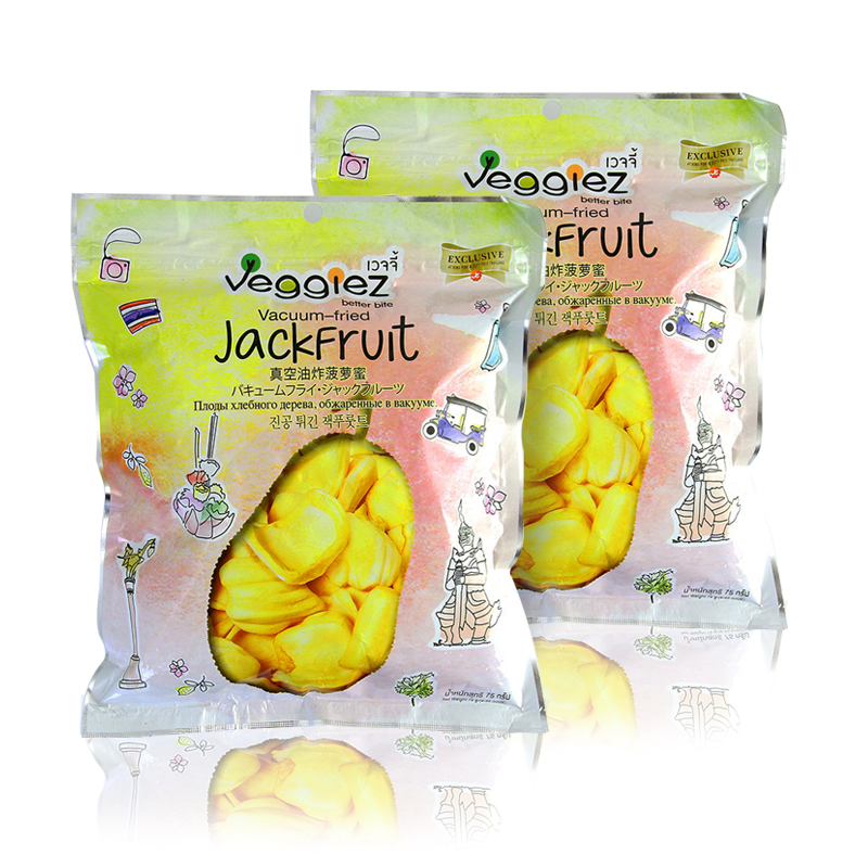 EGGIEZ真空油炸菠萝蜜75g*2袋 泰国正品进口特色果干休闲零食小吃