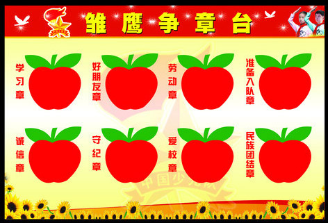 Elementary school class classroom layout decoration stickers Young Eagle Fighting Table Shift Column Appraisal Column Garden Wall Stickers