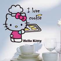 kitty cake kitchen wall sticker cute cartoon cabinet sticker waterproof tile glass door sticker refrigerator decoration