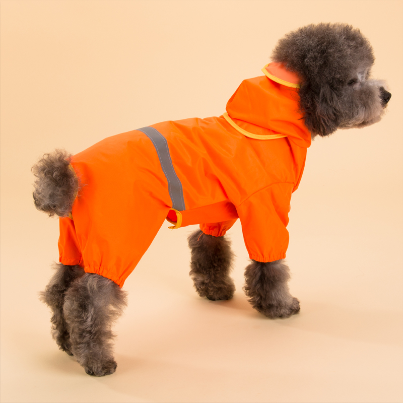 消防宠物雨衣泰迪贵宾宠物服装狗狗雨衣中小型犬雨衣四脚雨衣雨披