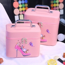 Cosmetic bag large-capacity portable storage bag simple product Korean cute small girl heart portable makeup box professional