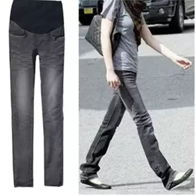 Pregnant women jeans fashion maternity spring 2021 large size belly pants slim maternity pants Spring and Autumn wear long pants