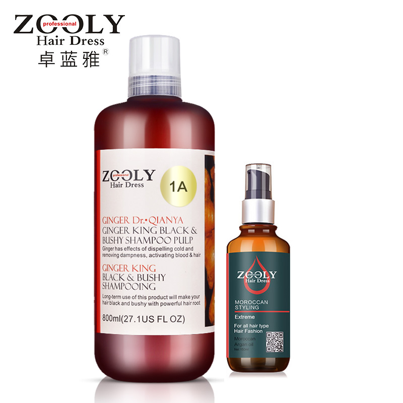卓蓝雅 生姜防脱控油洗发水升级版+摩洛哥油定型保湿护卷弹力素