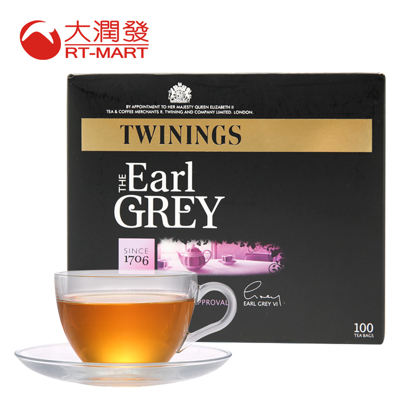 台湾大润发 TWININGS川宁进口英国皇家御用伯爵茶包2.5g*100入/盒