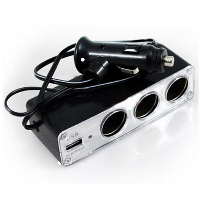 On-board one-drag three-point cigarette lighter for three-car-charging USB charger data line versatile socket multifunction