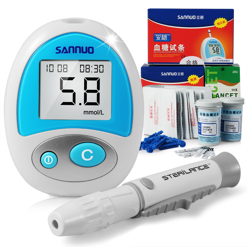 【终身保修】三诺 安稳血糖仪试纸100条 血糖试条 家用血糖测试仪