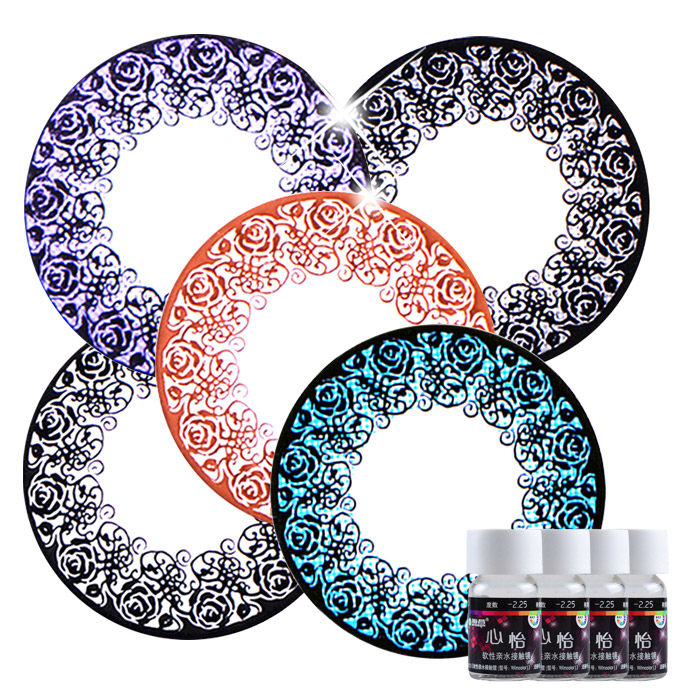 买2赠二 海昌美瞳年抛 心怡蕾丝大直径混血隐形近视眼镜1片装 TF