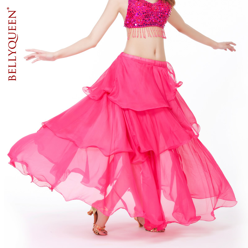 Belly dance skirt costume Indian dance performance performance suit chiffon elastic long skirt new spiral skirt