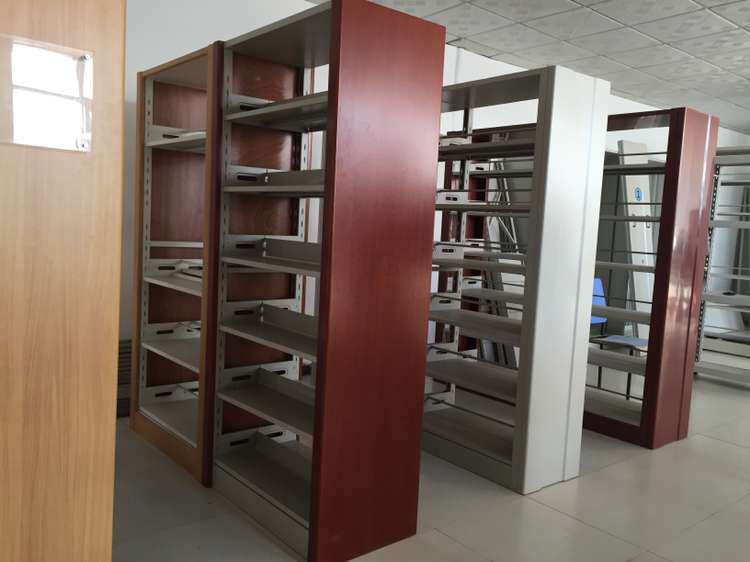 Library Bookshelves Transfer Steel Bookshelves School Reading Room Bookshelves Book Room Bifacial Bookcase Bookcase Grey