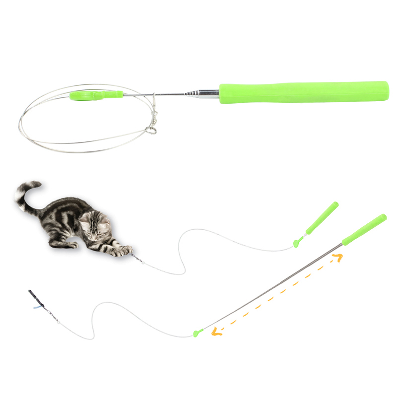 波奇网 petmate陆地弹性逗猫棒（带玩具）橡胶玩具伸缩长杆逗猫杆