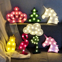 Night light ins girl heart bedroom cartoon cute Flamingo Net red torch light tremble sound decoration room LED light