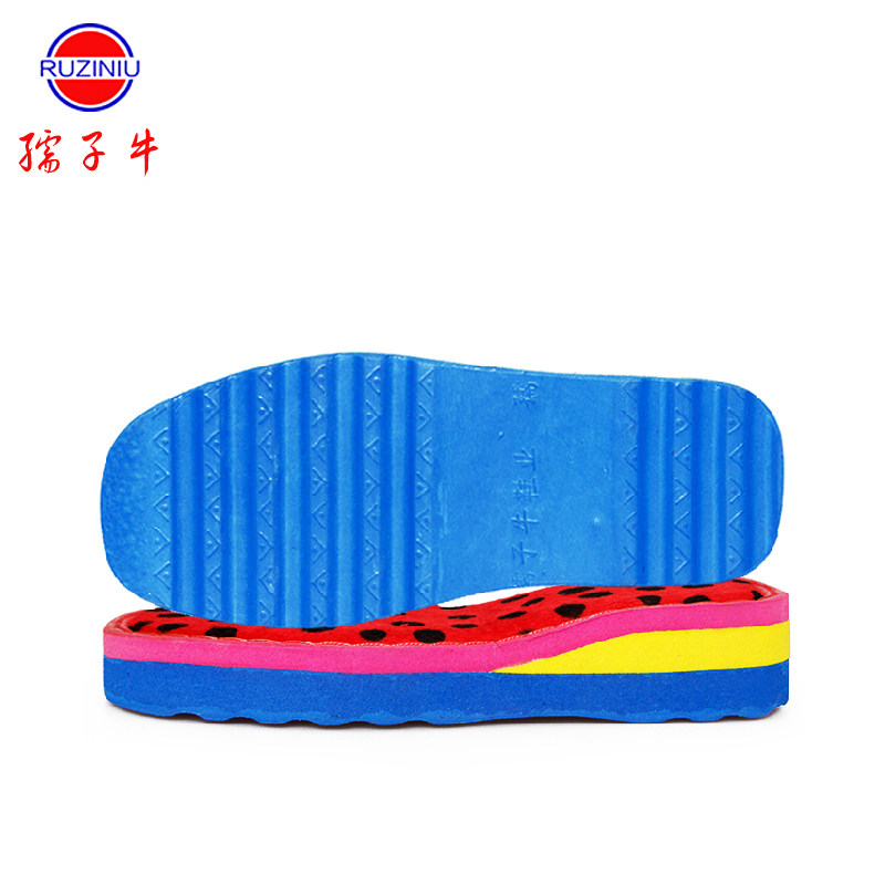 Children's beef wool wool braided slipper bottom anti-slip wear lady slope heel high heel foam heightening sole