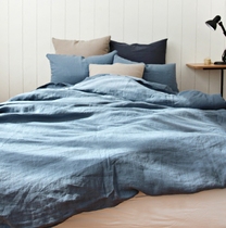 Blue Sea France Imported Linen Raw Material Linen Bed kit 4 pieces 1 2 1 5 1 8 2 m