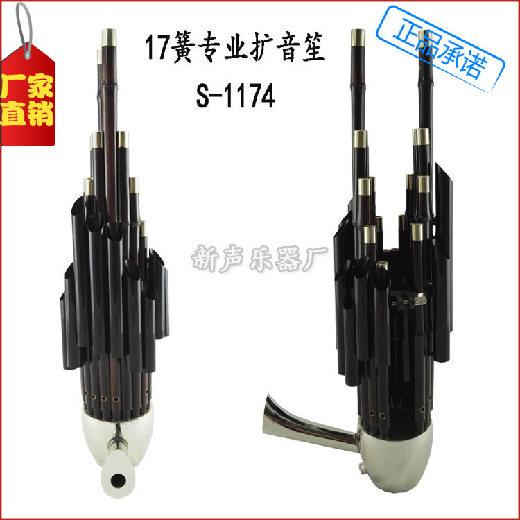 Sheng Musical Instrument 17 Reed Sheng 17 Miao Sheng Sheng 17 Spring Professional Live Bucket Enlarged Voice Sheng Manufacturer Direct Sales Can Be Made Sound Position