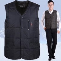 Vest mới trung niên cotton vest mùa thu và mùa đông ấm áp cotton vest nam kích thước lớn cotton vest nam vest nam áo ba lỗ tập gym nam