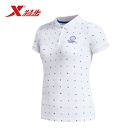 Xtep chính thức của phụ nữ POLO áo sơ mi mùa hè thể thao T-Shirt trọng lượng nhẹ tự trồng cổ áo cổ áo thời trang thoáng khí của phụ nữ ngắn tay áo sơ mi áo polo đen
