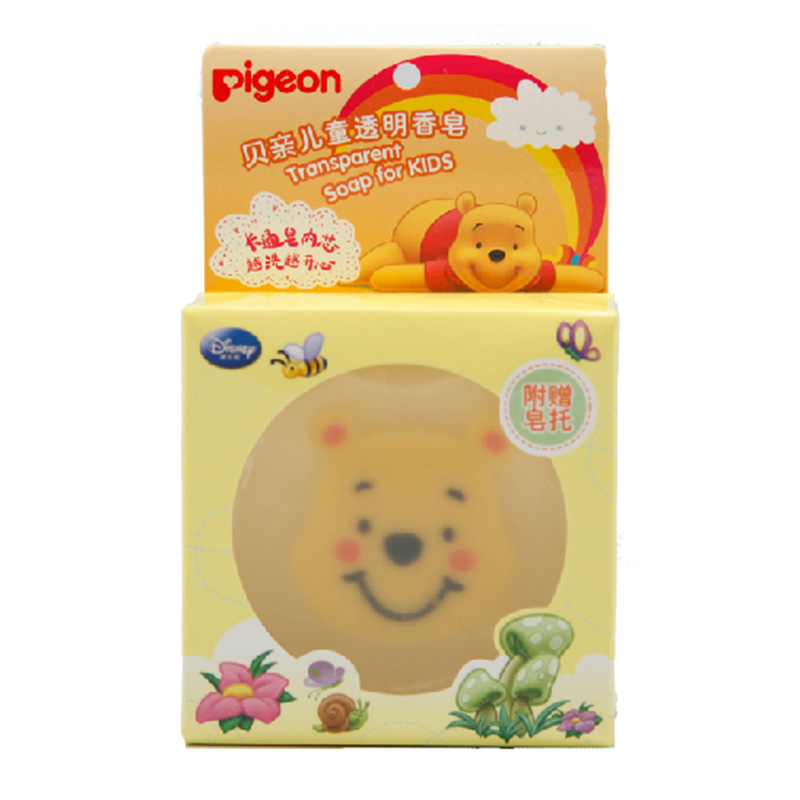 【新品】贝亲 pigeon儿童透明香皂小熊维尼80g 迪士尼 IA95新版