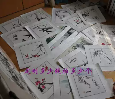 Customized price hand-painted Chinese painting landscape painting peony plum blossom bamboo chrysanthemum Lotus shrimp bamboo carp calligraphy cross Super link