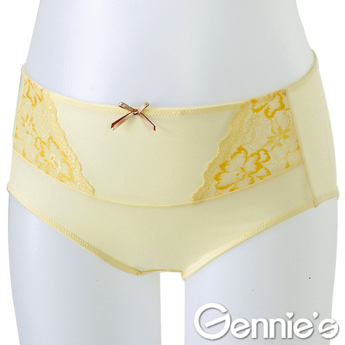 台湾官网直邮进口Gennie’s奇妮-休闲蕾丝孕妇中腰内裤-粉嫩黄