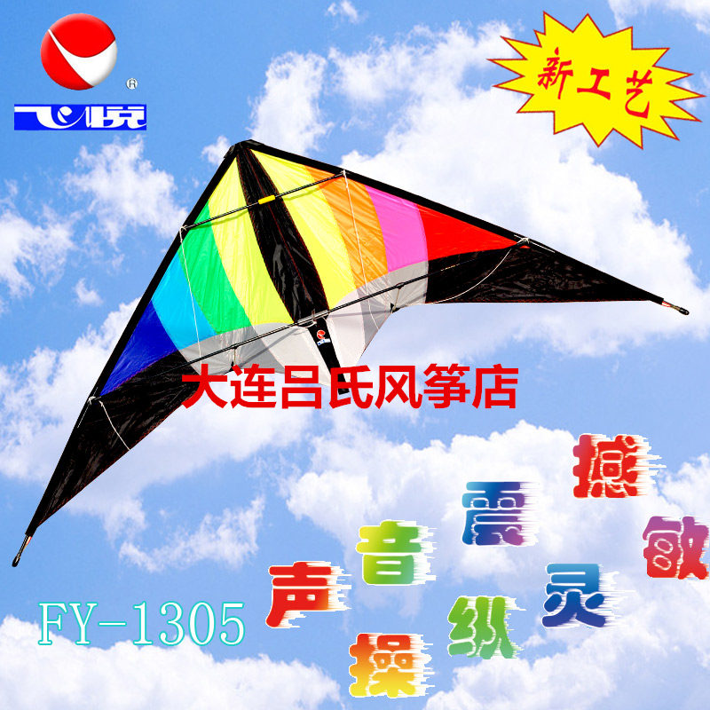 Dalian Lu's Feiyue 1 8 meters novice stunt rainbow two-line sports kite authentic Chinachem nylon cloth