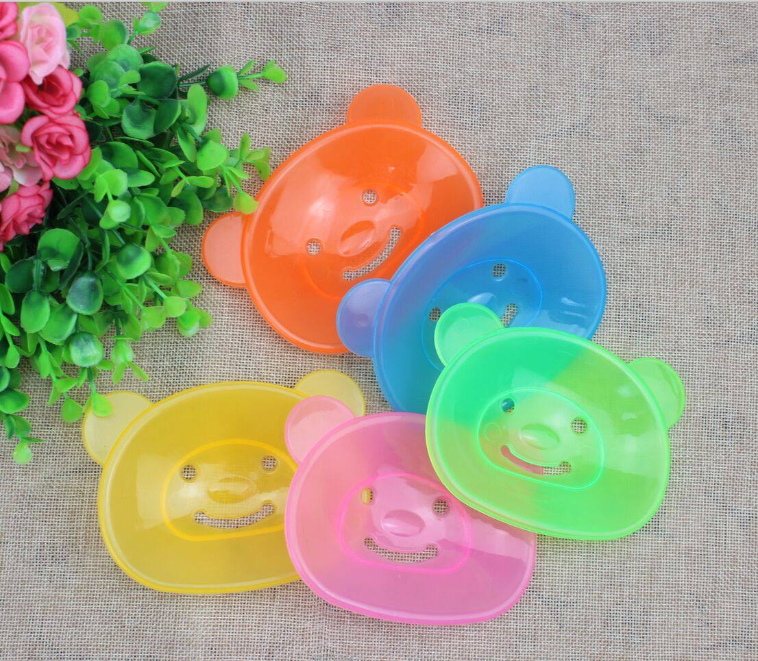 Handmade soap soap holder soap box color cartoon bear plastic soap soap holder creative bathroom soap holder soap holder special offer