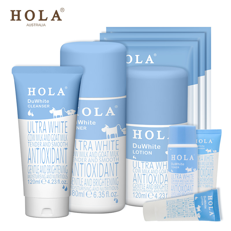 赫拉HOLA牛羊乳双重美白面部护理套装 牛奶羊奶美白保湿滋润肌肤