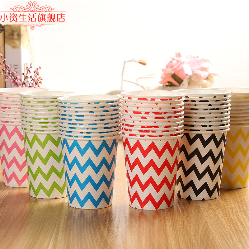 Wedding Cupcake Disposable Cup Party Disposable Cupcake Thickened Colorful Cupcake 10 Loaded Wave Ripples