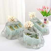 Fabric pastoral storage basket cosmetics storage basket desktop woven remote control snack grocery basket