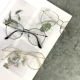 Văn học retro hộp lớn gương phẳng Sinh viên Hàn Quốc hoang dã đơn giản kim loại kính mỏng gọng kính gọng kính nam - Kính khung