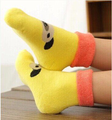 Promotion Creative Cartoon Cute All-cotton Children Socks Curl Curly Thickened Woolen Warm Floor Socks