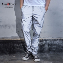 Ares&Force European and American trendy men 3m reflective pants Hip-hop loose plus size jogging feet JoggerPants