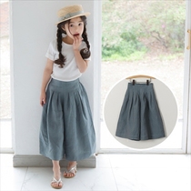 Korean version of Girls summer cotton nine wide leg pants skirt 17 childrens clothing new middle and large waist loose Joker pants