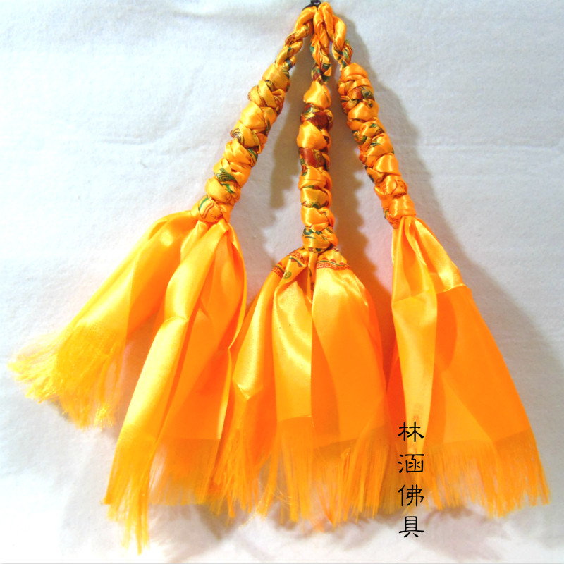 Buddhist Supplies Handmade Weave Auspicious Octaves Hada Diamond Junction Home Hanging Accessories 35 cm Yellow