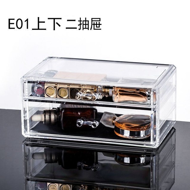 Transparent plastic cosmetic storage box Jewelry box makeup storage Acrylic drawer desktop Lipstick