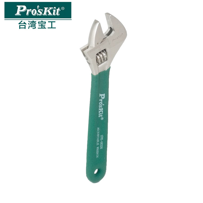 宝工Pro'skit 1PK-H026 6寸沾塑柄钛金防滑活动扳手(150mm)