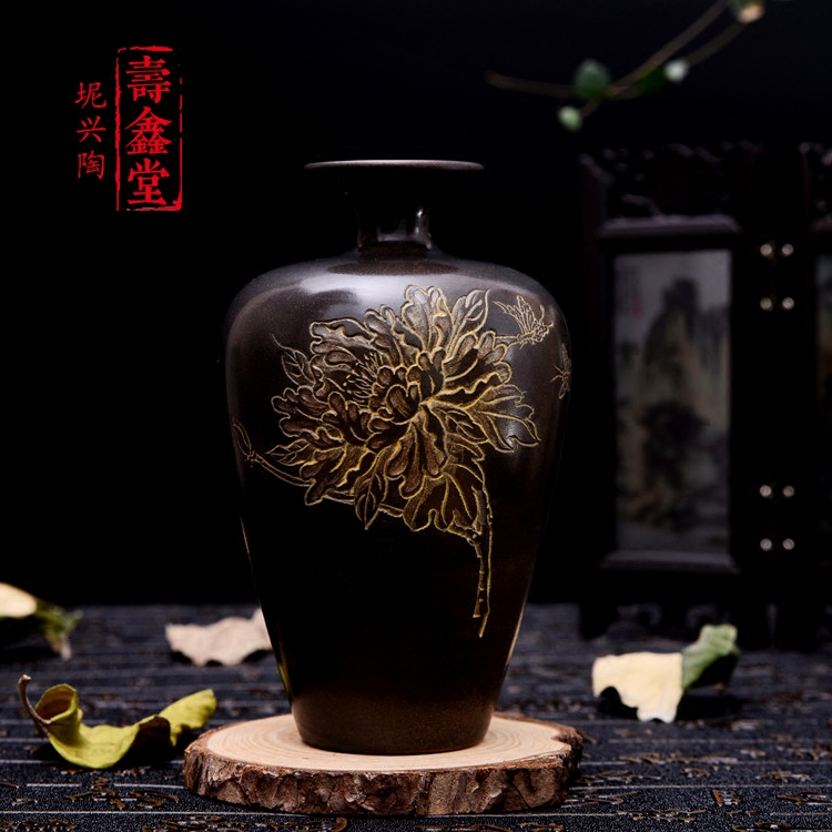 Guangxi Qinzhou Yixing Ceramic Flower Arrangement Porcelain Hydroponic Small Vase Hand-Painted Mini Tea Ceremony Flower Ornaments