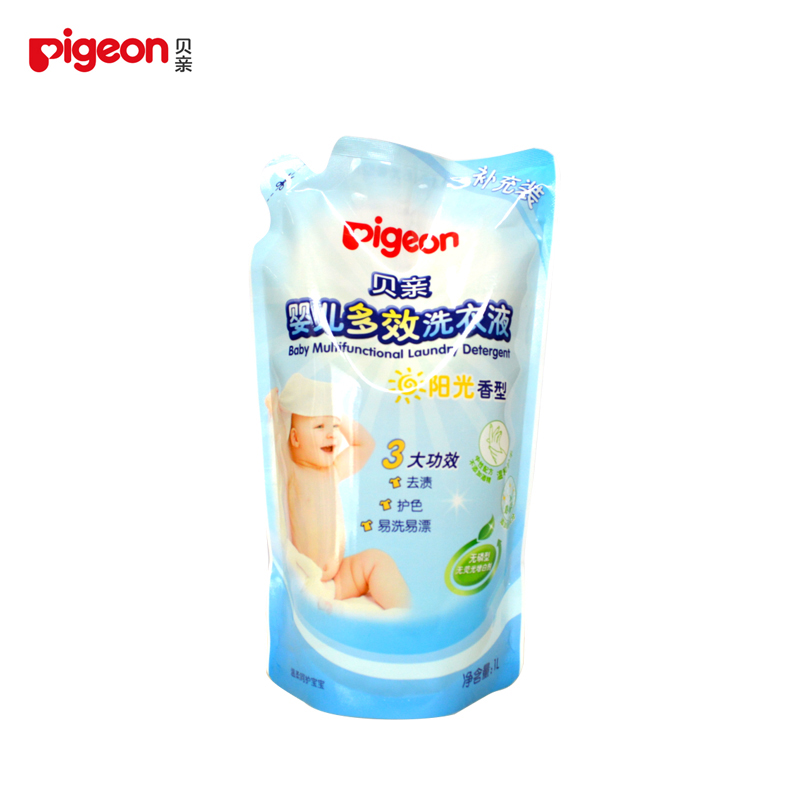 贝亲婴儿多效洗衣液1000ml补充装(阳光香型)替换装1L MA57包邮