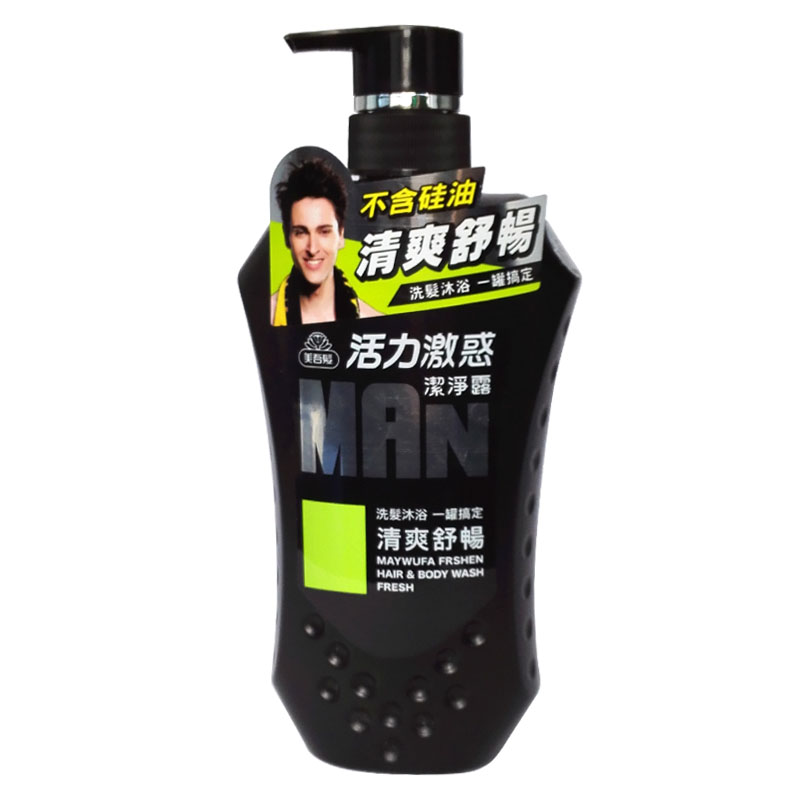 【天猫超市】台湾进口美吾发男士沐浴加洗发二合一清爽舒畅650ml